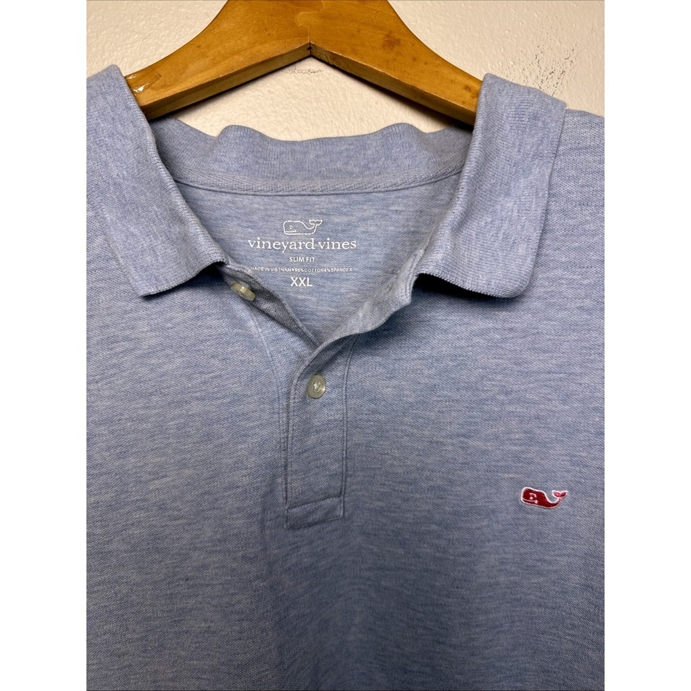 Vineyard Vines Polo Shirt Mens XXL Slim Fit Blue Short Sleeve Cotton Golf Casual